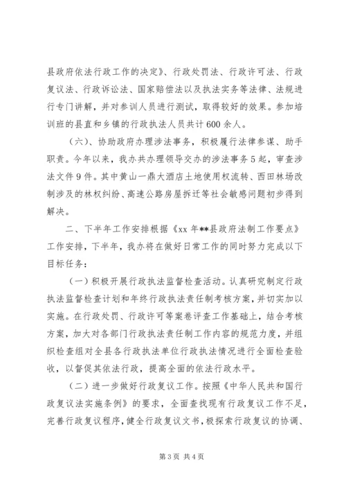 乡镇法制办上半年工作总结.docx