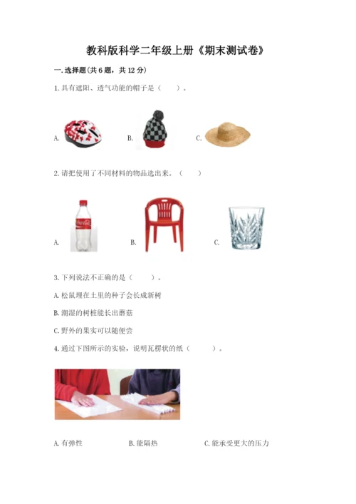 教科版科学二年级上册《期末测试卷》精品（有一套）.docx