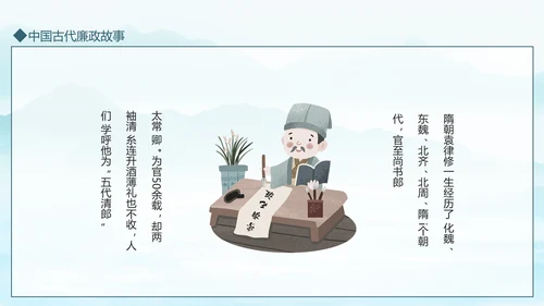 中国古代廉政故事廉政文化动态PPT模板