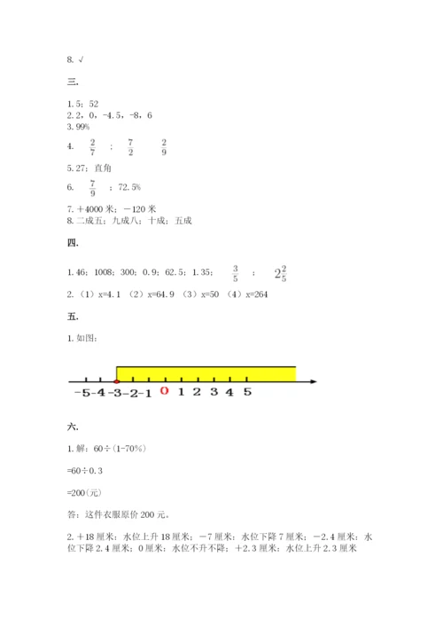 小学数学六年级下册竞赛试题（研优卷）.docx