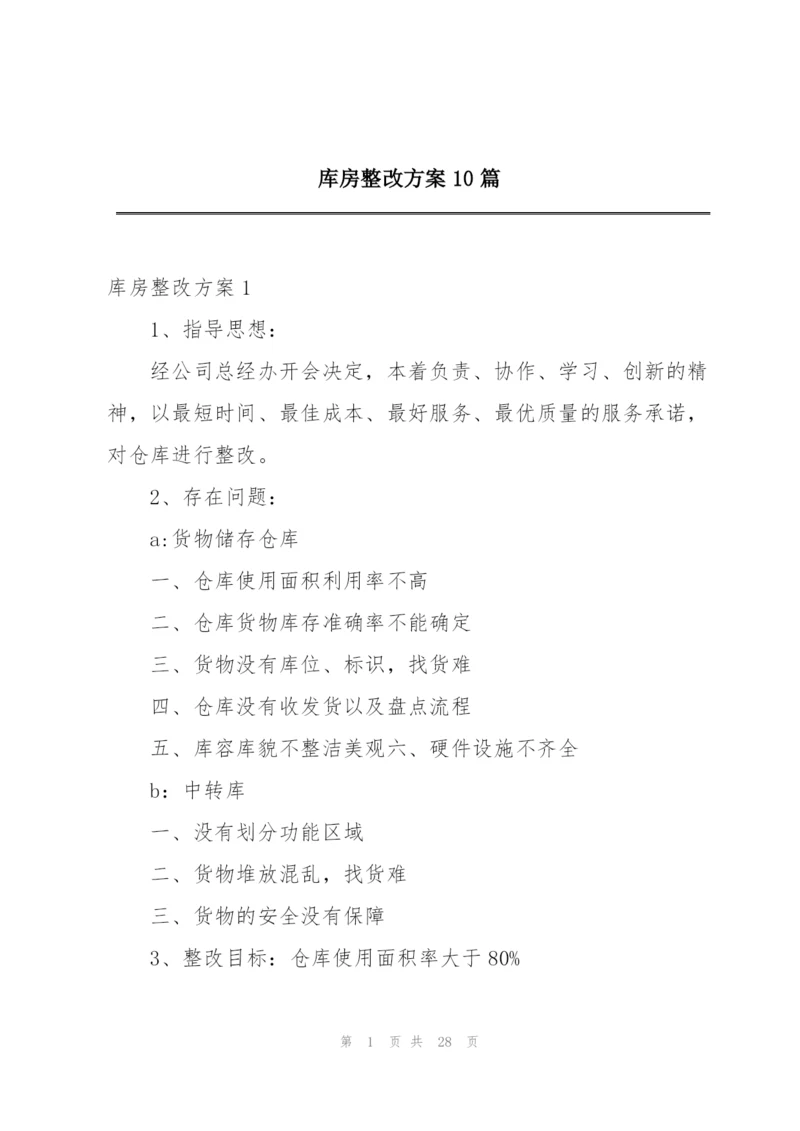 库房整改方案10篇.docx