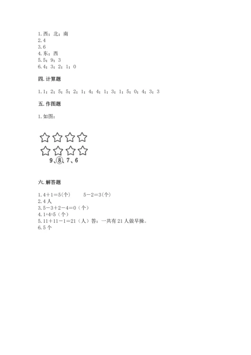 人教版一年级上册数学期中测试卷【考点提分】.docx