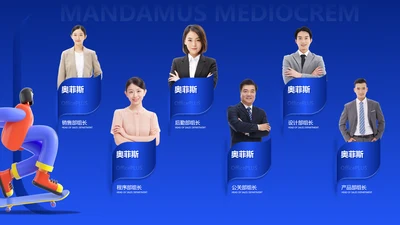 创意商务风人物介绍6项PPT图文页