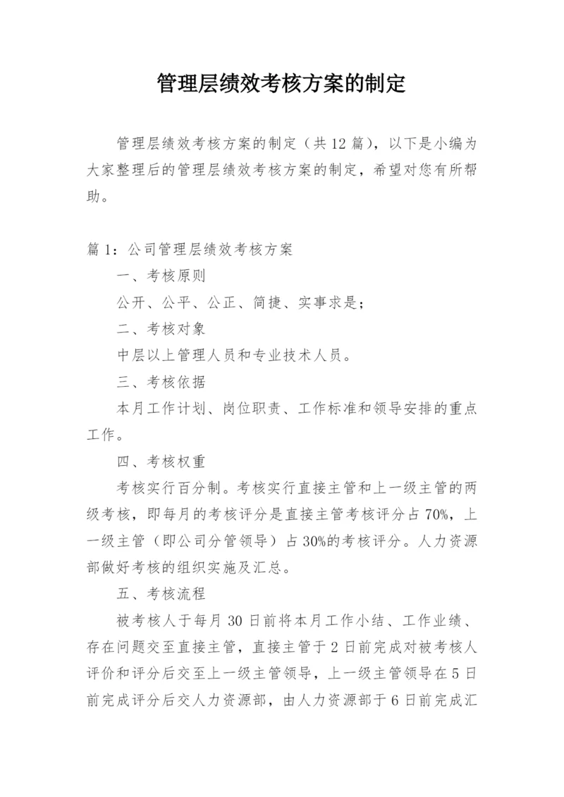 管理层绩效考核方案的制定.docx