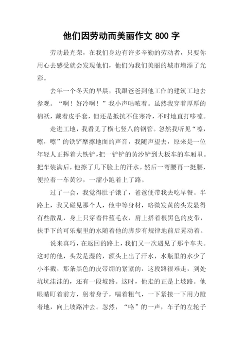 他们因劳动而美丽作文800字.docx