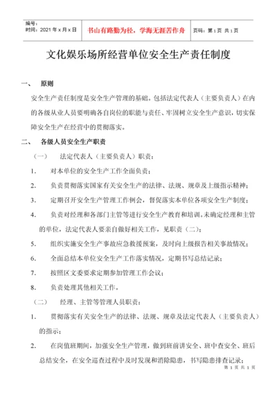 文化娱乐场所经营单位安全生产责任制度.docx