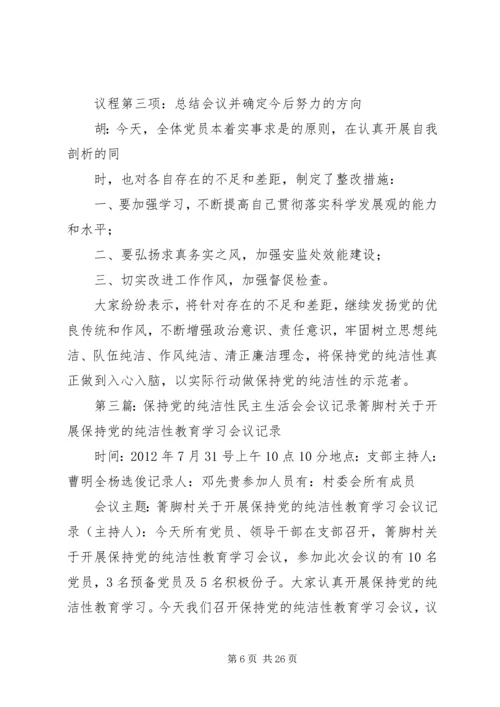 保持党的纯洁性民主生活会会议记录.docx