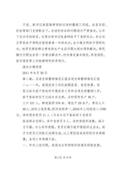 后进支部整顿的情况汇报.docx