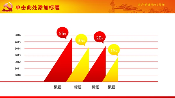 大气建党95周年纪念PPT