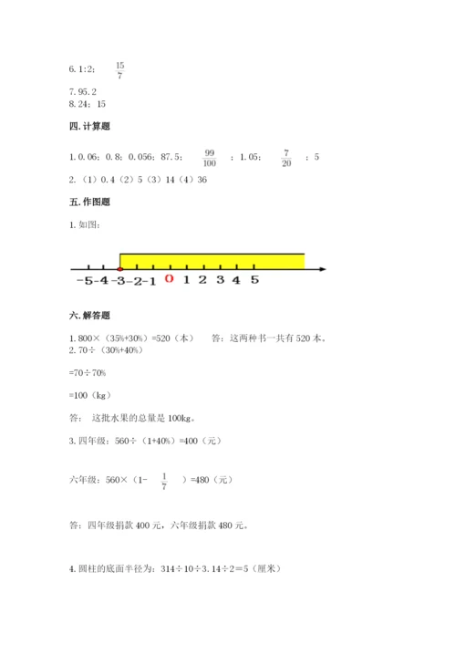 离石区六年级下册数学期末测试卷带答案.docx