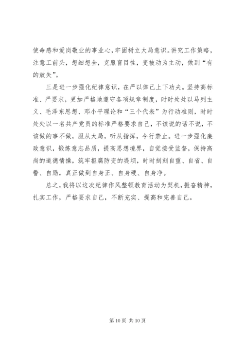 干部纪律作风整顿剖析材料.docx