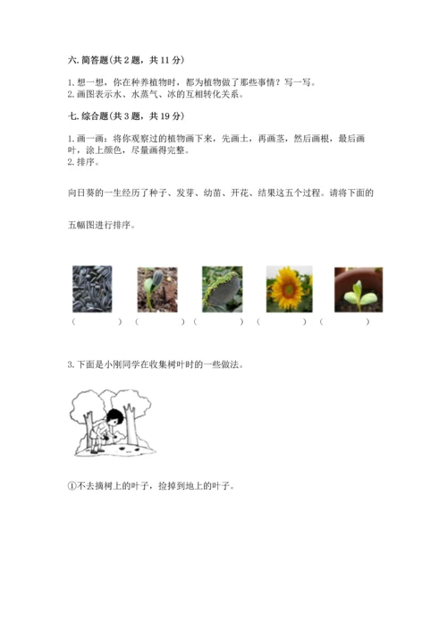 教科版科学一年级上册第一单元《植物》测试卷附参考答案【突破训练】.docx