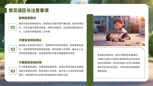 绿色3D风对昏厥人员急救诊断PPT