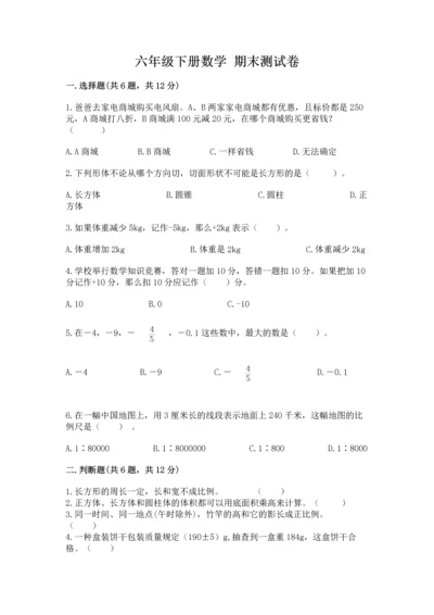 六年级下册数学 期末测试卷精品（能力提升）.docx