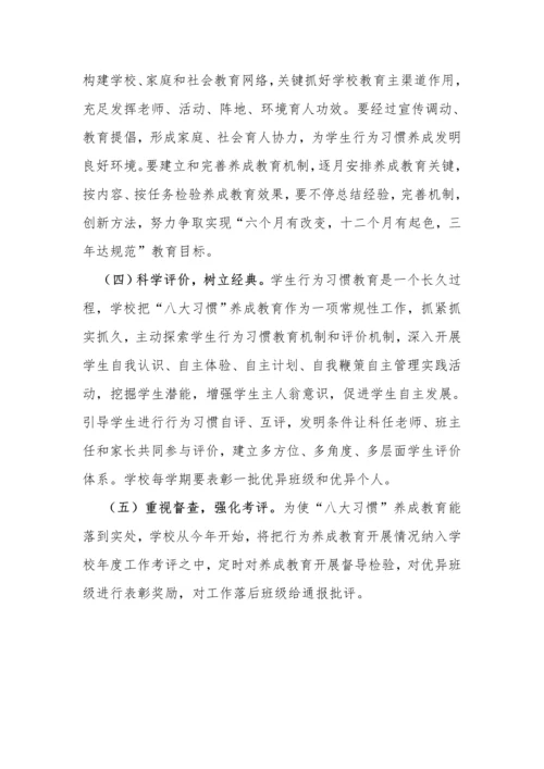 八大习惯养成教育活动专业方案和总结.docx