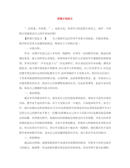 精编之研修计划范文2.docx