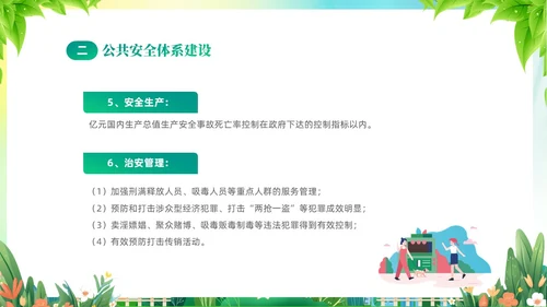 绿色清新插画风创建文明城市共建美好家园PPT