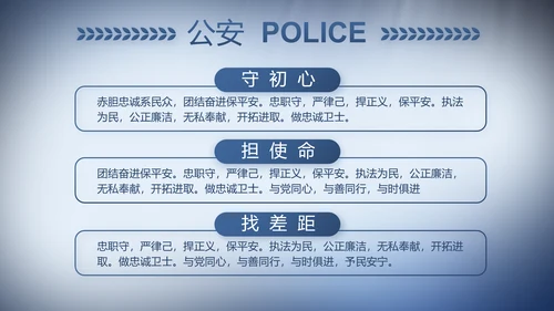 蓝色大气公安警察演讲动态PPT模板