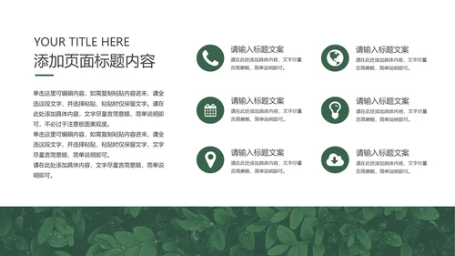 绿色清新简约风月度总结PPT模板