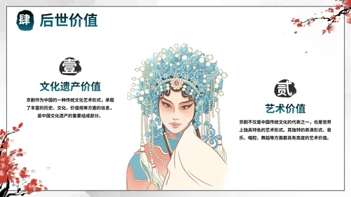 蓝色国风水墨花旦京剧传统文化主题教育PPT模板