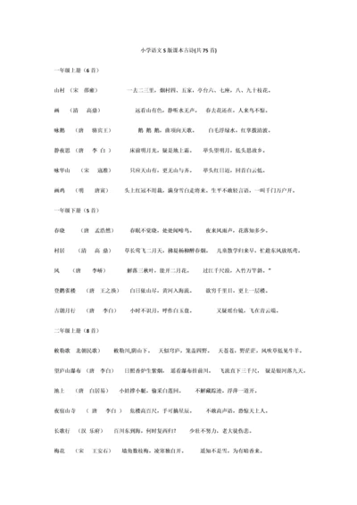 小学语文S版课本古诗.docx