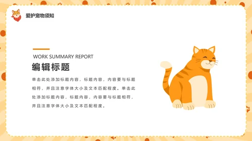 猫咪，宠物健康管理PPT模板