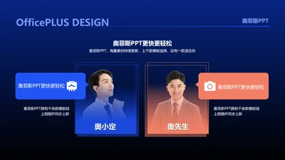 商务风对比关系2项PPT图文页