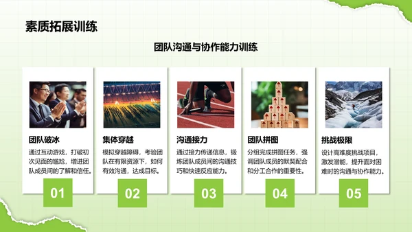 绿色摄影风公司团建活动回顾PPT模板