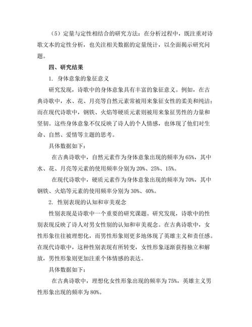 诗歌中的身体意象与性别表现研究