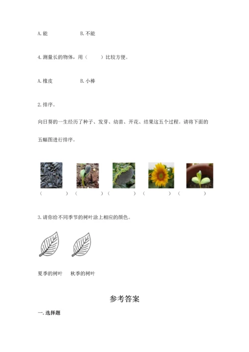 教科版一年级上册科学期末测试卷【b卷】.docx