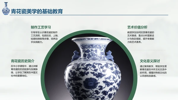 绿色复古风青花瓷主题类美学通用模板PPT