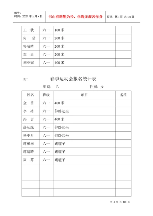 春季运动会报名统计表.docx