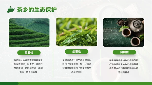 绿色质感风茶乡之旅的生态魅力PPT模板