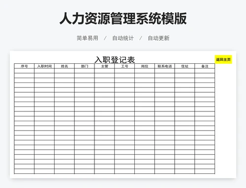 人力资源管理系统模版