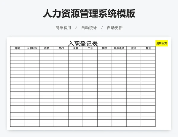 人力资源管理系统模版