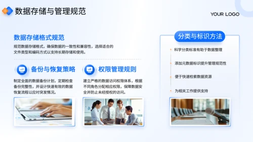 蓝色商务风专业数据报告制作规范培训PPT