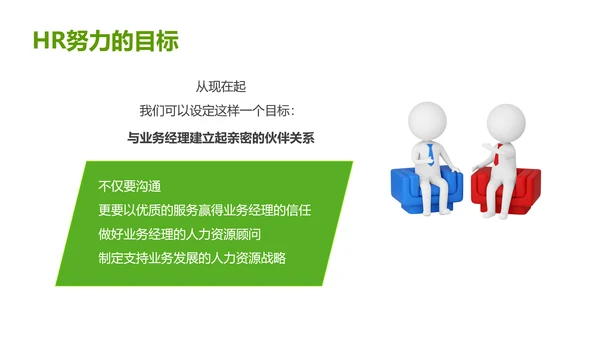 绿色灰色简约商务HR如何与业务部门沟通人力资源工作总结