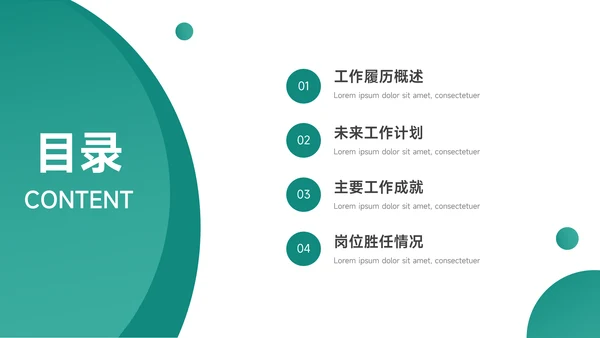 绿色简洁岗位晋升陈述PPT模板