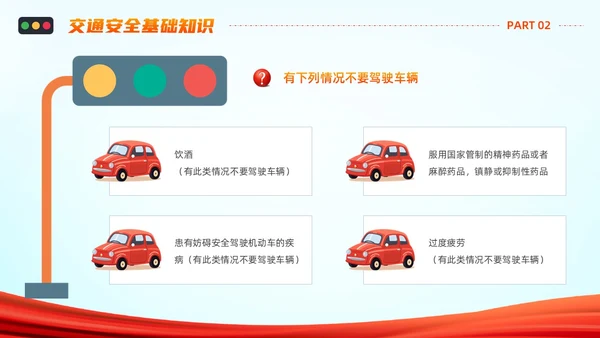 橙色蓝色简约卡通驾驶员交通安全培训PPT模板全国交通安全日