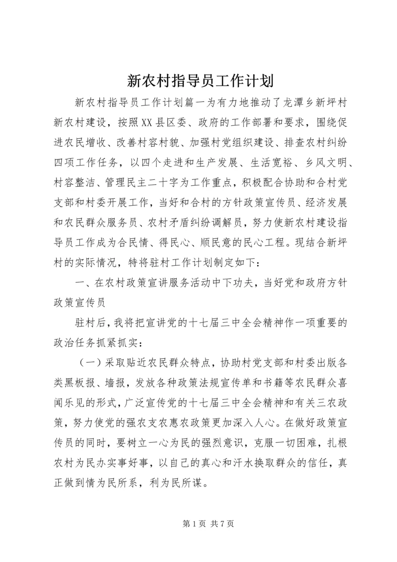 新农村指导员工作计划.docx