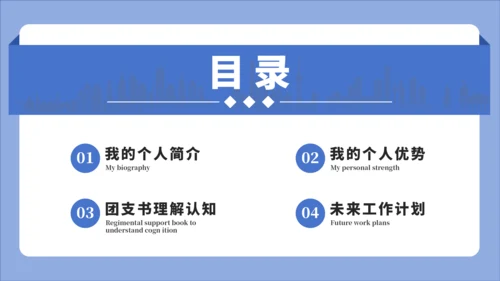 蓝色简约风大学竞选班委PPT模板