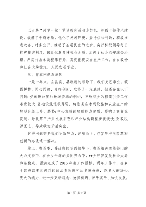 乡镇综合目标运行情况自查报告.docx