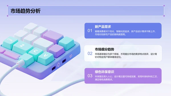 紫色3D风设计部 部门年终总结PPT模板