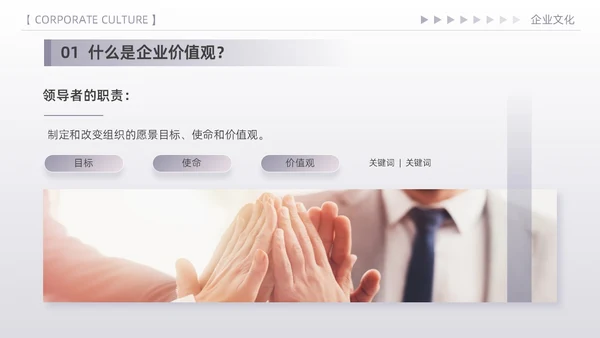紫色简约高端商务风企业文化核心价值观宣传员工培训PPT模板