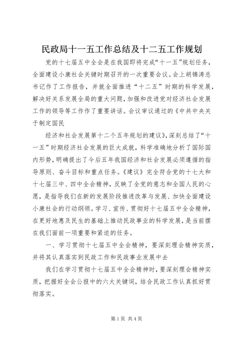 民政局十一五工作总结及十二五工作规划 (2).docx