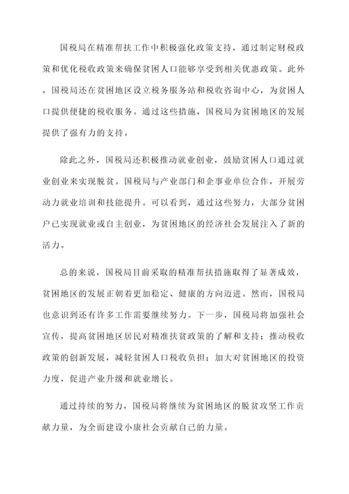 国税局精准帮扶情况汇报
