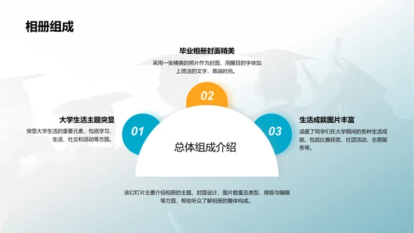 蓝色简约大学毕业相册PPT模板