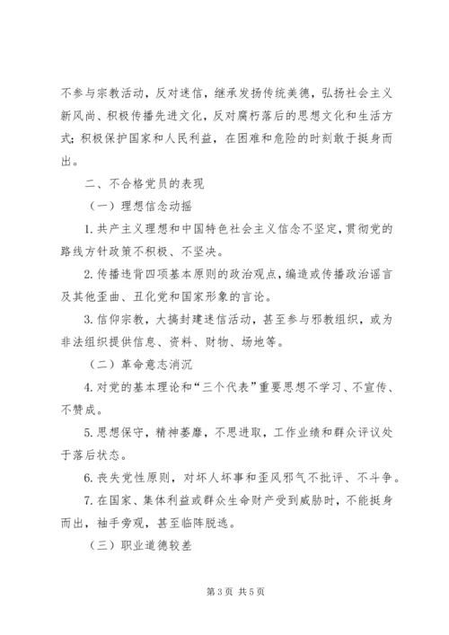 新时期优秀党员标准和不合格党员具体表现[范文大全] (2).docx