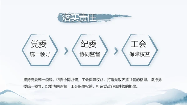蓝色中国风党建党风廉政建设文化和反腐斗争动态PPT