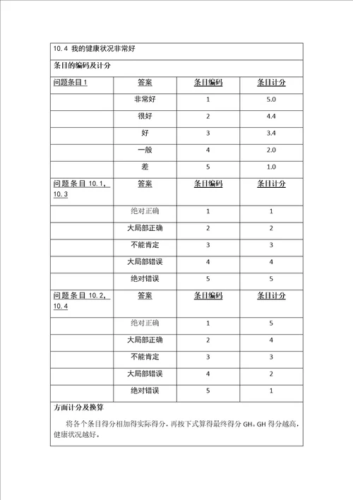 最新SF36评分标准